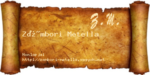Zámbori Metella névjegykártya